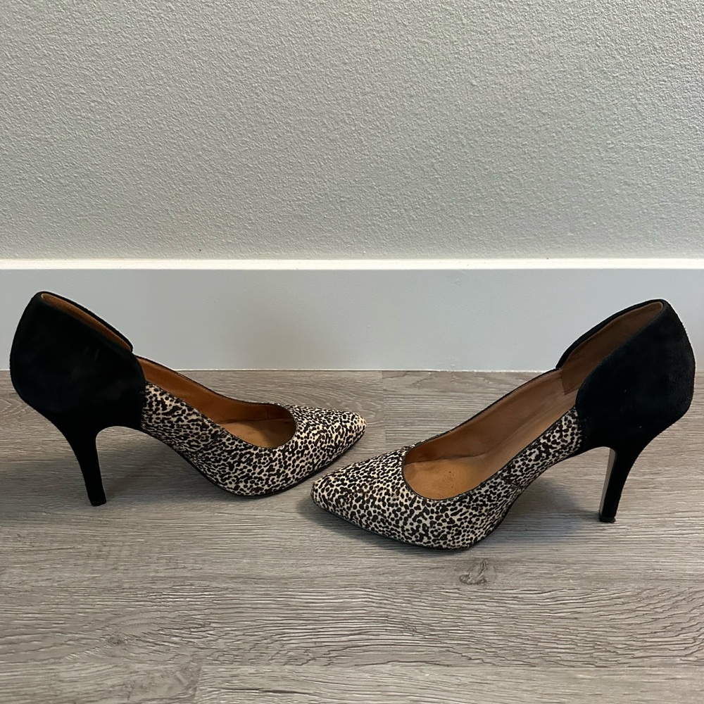Madewell Leopard Print Pointed-Toe Pumps with Black Heel - Picture 6 of 8